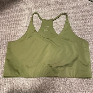 Girlfriend Collective Cleo Bra Crop in a moss Green
